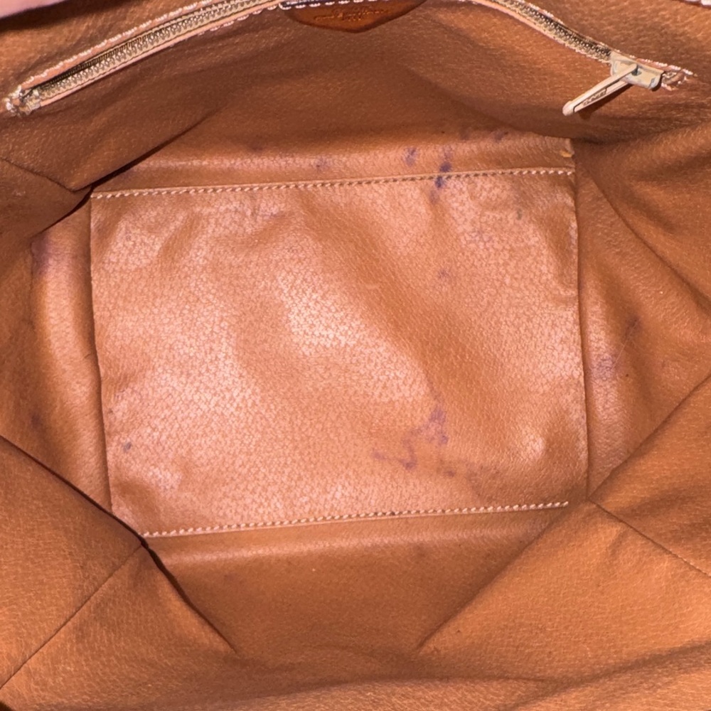 Celine Brown Monogram Tote with Tan Leather Handles and Gold Hardware - Picture 4 of 11